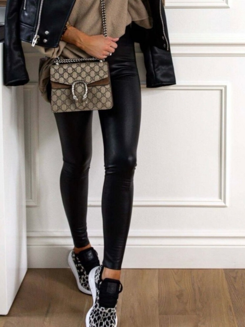 SPANX Black Faux Leather High-Waist Leggings